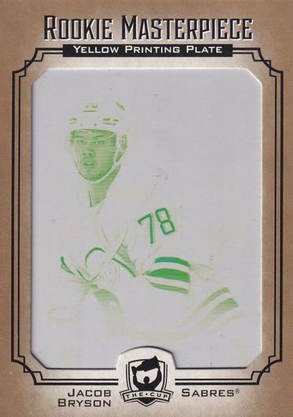 insert RC karta JACOB BRYSON 21-22 UD The CUP Rookie Masterpieces Yellow Printing Plate 1/1